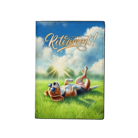 Happy Retirement with Beagle Enjoy Life Rest Time Travel Passport Wallet Beagles Dog Lover Gifts Idea PU Leather Passport Holder Cover - 02027
