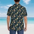 thumbnail image 4 of Sikiie Dinosaur In The Space Print Men's Hawaiian Shirt, Summer Beach Button Pocket Short Sleeve T-Shirt,Medium, 4 of 7