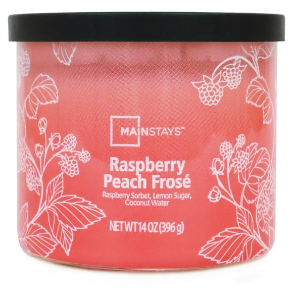 Mainstays 3-Wick Textured Wrapped Raspberry Peach Frose Scented Candle, 14 oz