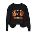 thumbnail image 5 of HOMBOM Womens Christmas Sweatshirts Black Holiday Crewneck Merry Xmas Light Up No Hood Sweatshirt for Adult, 5 of 6