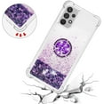 thumbnail image 5 of Samsung Galaxy A32 4G(Not 5G) Case,Creativity Clear Quicksand Glitter Flowing Liquid Floating Soft TPU Case w/Stand Bling Diamond Sparkle Phone Cover for Samsung Galaxy A32 4G  Purple, 5 of 14