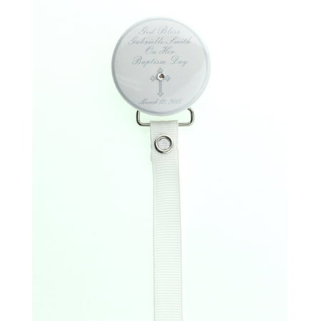 Personalized Baptism, Christening Keepsake Pacifier Clip