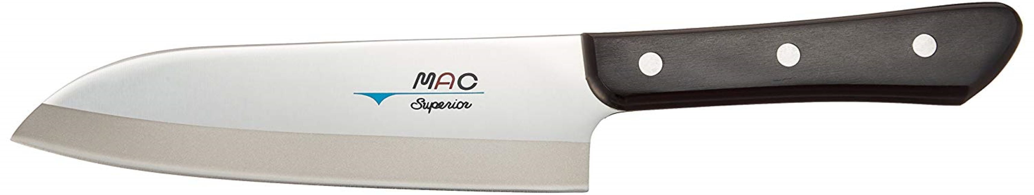 Mac Knife SK65 Superior Santoku Knife Sharp Steel Blade Wood Handle 6.