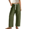 thumbnail image 4 of ZHYou Womens Drawstring Cargo Pants,Loose Fit,Baggy Elastic Waist,Multiple Pockets,Casual Wide Leg Trousers,Army Green,Size L, 4 of 8