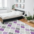 thumbnail image 6 of Area Rugs 4x6 Ft Geometric Morocco Quatrefoil Lattice Purple Grey Non-Slip Washable Rug Indoor Rug Floor Mats Non Shedding Carpet for Living Room Bedroom Dining Room Home Decor, 6 of 8