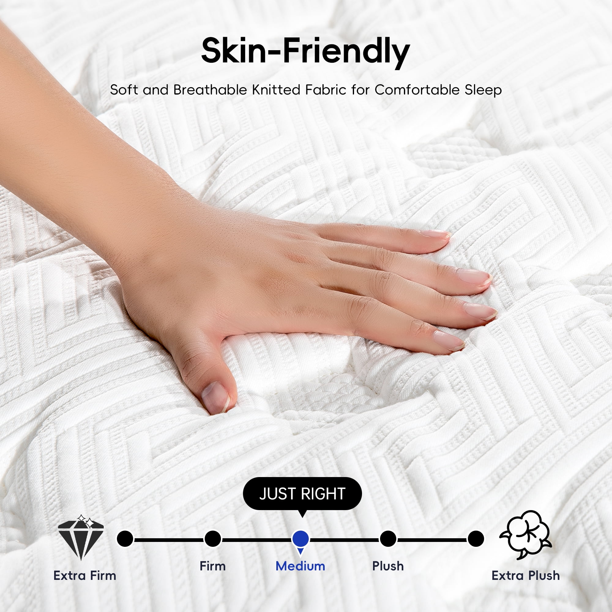 Full Mattress 12 Inch, Hybrid Memory Foam Mattress in a Box, Pressure Relief for Back Support, Medium Firm, Individually Pocket Springs, CertiPUR-US Certified, Grey Full Size