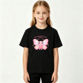 thumbnail image 2 of Cute Pink Butterfly Girls Graphic Tee Smile Today Positive Gift 100% Cotton Kids Short Sleeve T-Shirt 4-13Y, 2 of 5