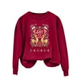thumbnail image 1 of toraway Robe Chandail en Molleton pour Femmes Manches Courtes T-Shirts Graphiques Décontractés à Manches Longues Col Rond Chandails en Molleton Chandail Tops pour Femmes G, 1 of 3