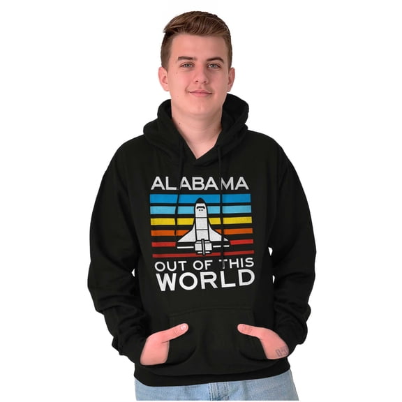 Alabama AL Out Of This World Rocket Unisex Plus Fleece Graphic Hoodie Brisco Brands 2X