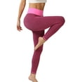 thumbnail image 3 of Doublju Women's High Waist Butt Lift Tummy Control Yoga Pants Textured Leggings, 3 of 4