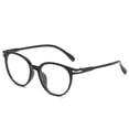 thumbnail image 2 of Oval Candy Color Unisex Clear Glasses，Non-Prescription Eyeglasses Clear Lens Glasses，Fashionable and Literary Temperament，Bright Black, 2 of 6