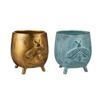 Cast Iron Bee Planter with Feet, 2 Asst.