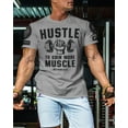 thumbnail image 5 of Gymish Hustle to Gain More Muscle T-Shirt – Motivational Weightlifting Shirt for Men, Funny Lifting Gym Tee, Men’s Workout Apparel, 5 of 5