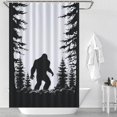 thumbnail image 3 of Bigfoot Forest Shower Curtain Fabric Black and White Bigfoot Shower Curtains Bathroom Lightweight, 60x70IN, 3 of 6