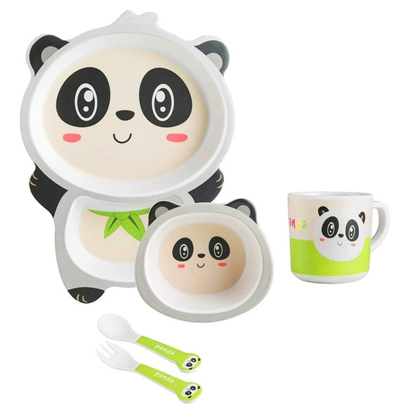 Earthism Bamboo Fibre Kids Dinner Set - Panda