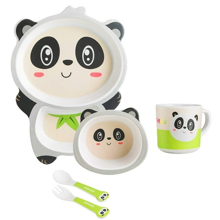 Earthism Bamboo Fibre Kids Dinner Set - Panda