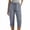 Gray, variant on Womens Pants Plus Size Loose Casual Drawstring Capris, Linen with Pockets 7/8 Length Pants Gray 3XL