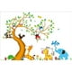 thumbnail image 1 of Árbol de animales felices de dibujos animados con búho mono cebra jirafa pegatinas de pared, habitación de bebé guardería calcomanías de pared extraíbles murales Ormromra MZQ-1060, 1 of 8