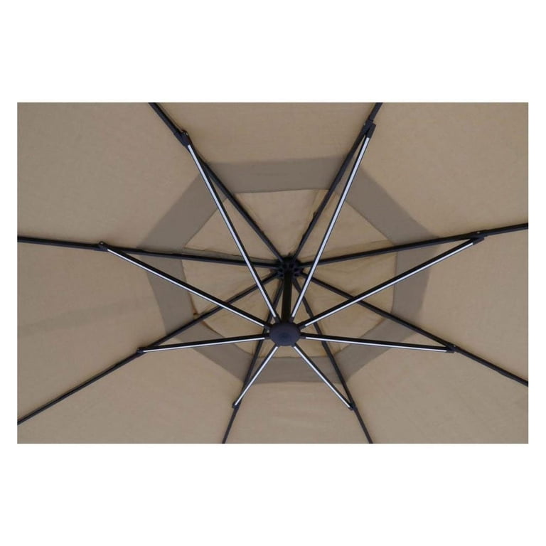 hampton bay offset patio umbrella replacement canopy Garden Winds Top Cover for LED Solar - WILL FIT MODEL YJAF-052 ONLY 525 Denier Polyester Fabric with RipLock Technology (high tensile strength gridlines designed to stop rips from spreading) Hampton Bay Umbrella Replacement Canopy