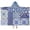 Blue Ethnic Floral, variant on Blue Ethnic Geometric Pattern Hooded Bath Towel,50"x30" for Ages 3 To 12 Kids, Quick Dry Lightweight Soft Microfiber Hood Beach Towel Cover Up for Kids