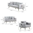 thumbnail image 5 of Mico 75 Inch Sofa,  Loveseat and Chair Set with Throw Pillows, Light Gray- Saltoro Sherpi, 5 of 5