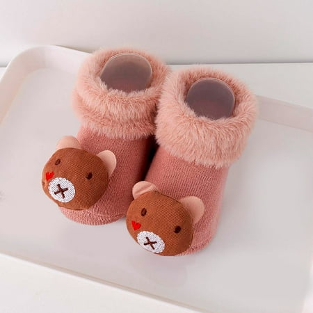

LEEy-world Toddler Shoes Autumn and Winter Comfortable Baby Toddler Shoes Cute Cartoon Owl Bear Shape Children Cotton Warm Toddler Girls Shoes Hot Pink