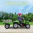 thumbnail image 6 of Dazone 12V Kids Ride On Tractor, Toddler Electric Tractor with Trailer Ground Loader, With Remote Control, LED Lights, Green, 6 of 7