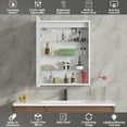 thumbnail image 3 of DEYGIA Medicine Cabinet with LED Mirror for Bathroom, 24''x30'' Aluminum, Wall Mounted Led Medicine Cabinet, Defog, Stepless Dimming, 3 Colors, 2 Outlets, 2USB (24'' x 30“ Single Door), 3 of 7
