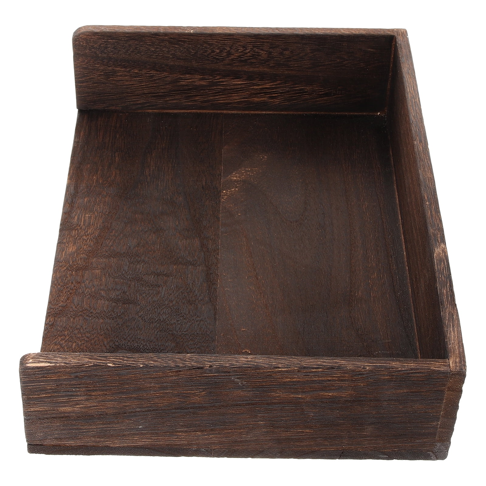 Dayesque 2-Piece Wooden Desk Organizer Set with 2-Tier Vintage Style Storage Shelf for Office Supplies, Books, and Stationery, Natural Wood Finish