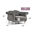 thumbnail image 2 of Glory Furniture Hollywood Velvet Chair in Dark Gray, 2 of 6