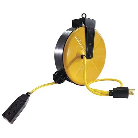 Retractable Cord Reel with 30 ft. Cord 3-Outlet 14/3 LUMAPRO 2YKT5