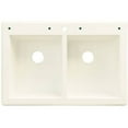 thumbnail image 3 of Transolid Radius 33in x 22in silQ Granite Drop-in Double Bowl Kitchen Sink with 2 CB Faucet Holes, In White, 3 of 4