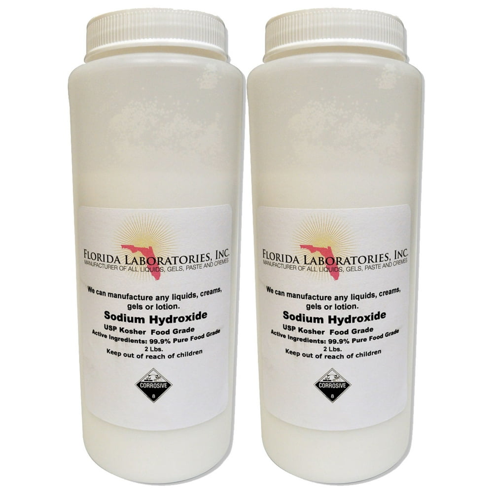 Sodium Hydroxide, 4Lbs (Pounds), Beads, 99.9 Pure Food Grade, Caustic