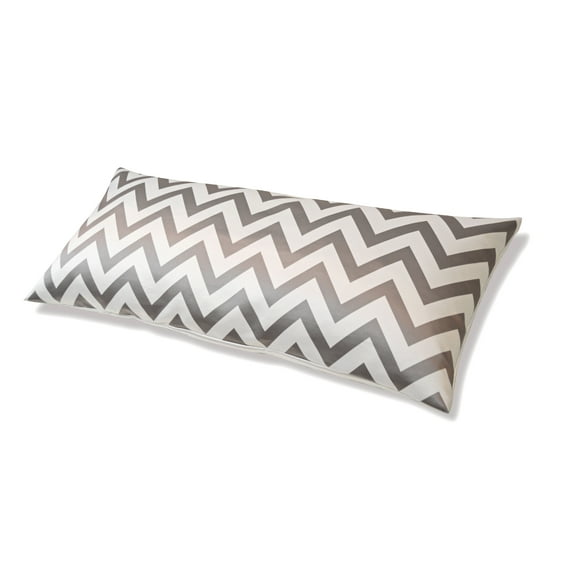 Aiking Home Luxuries Poly Satin Body Pillow COVER with Zipper Closure, 54 by 20 inch, Grey Chevron