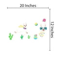 thumbnail image 3 of ANIMALS - Easy To Apply Vinyl Mural Art Domestic Lama Decoration Well Fashioned Alpaca Multicolored Flowers Cactus Plants Design Home Wall Decal - Removable Kids Bedroom Animal Wall Sticker 20" x 12", 3 of 3