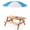 Natural Wood, variant on 4ft Black Multi-functional Outdoor Folding Picnic Table for Party Game, 2-Pack Portable Adjustable Height Table for Patio