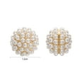 thumbnail image 5 of Airokiy Pearl Earrings for Women Non Pierced Clip on Earrings Cluster Pearl Fake Earrings Trendy Wedding Jewelry, 5 of 5