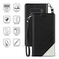 thumbnail image 2 of for 6.1" Samsung Galaxy S10 Lite Luxury Infolio C Type Hybrid Grip Anti-Slip Dust Debris Protection Shock Absorption Foldable Landscape Mode Leather Strap Credit Card Slot Wallet Case [BlackWhite], 2 of 4