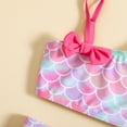 thumbnail image 3 of WIBACKER Two-Pieces Cropped Swimsuit for Baby Girls Toddler Mermaid Bikini Sets Ruffled Bathing Suit, 3 of 9