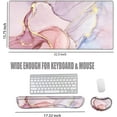 thumbnail image 2 of Desk Pad On Top of Desks-Pink Marble Mouse Pad (No Wrist Rests) for Keyboard and Mouse 31.5" x 15.75" Large Desk Mats XXL Desk for Women Office, 2 of 6