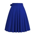 thumbnail image 3 of Rove Studio Women’s Bow Tie A-Line Midi Skirt, High Waist Flared Solid Color Casual Skirt with Matching Belt BU2 L, 3 of 3