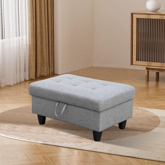 Flannel Living Room Storage Ottoman