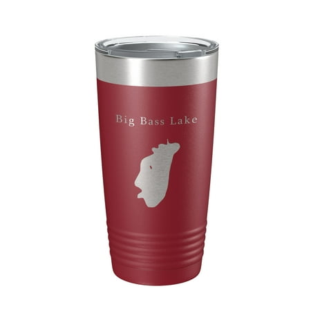 

Big Bass Lake Map Tumbler Travel Mug Insulated Laser Engraved Coffee Cup Pennsylvania 20 oz Maroon