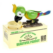 PowerTRC Cute and Adorable Parrot Coin Bank Saves Coin Consumes Money Saving Box Green