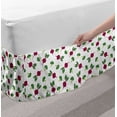 thumbnail image 2 of Vegetable Bed Skirt, Repetitive Organic Beets and Broccoli Polka Dots, Elastic Bedskirt Dust Ruffle Wrap Around for Bedding Decor, 4 Sizes, Fern Green Raspberry, by Ambesonne, 2 of 2