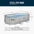 thumbnail image 5 of Bestway Power Steel Swim Vista 14’ x 8'2" x 39.5” Metal Frame Above Ground Pool, Stone, 5 of 13
