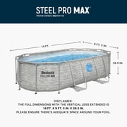 Bestway Power Steel Swim Vista Metal Frame Above Ground Pool - 14 x 8 ft, Stone