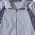 thumbnail image 3 of Kids Zip-Up Hoodie Jackets Girls Boys UPF 50+ Sun Protection Jacket Lightweight Color Block Hooded Coat Trendy Outwear with Pockets Gray 3-4 Years, 3 of 5