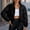 Black, variant on Women's Heavyweight Jacket - Zipper Solid Puffer