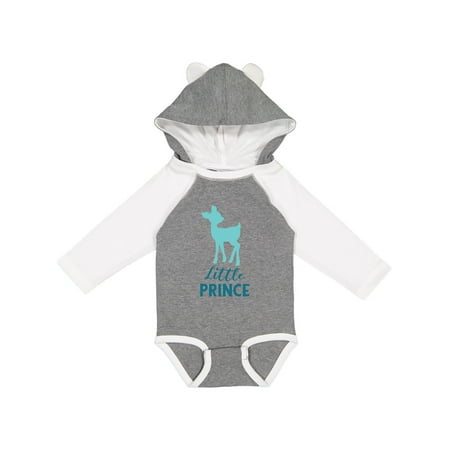 

Inktastic Little Prince Baby Deer Fawn - Blue Gift Baby Boy Long Sleeve Bodysuit